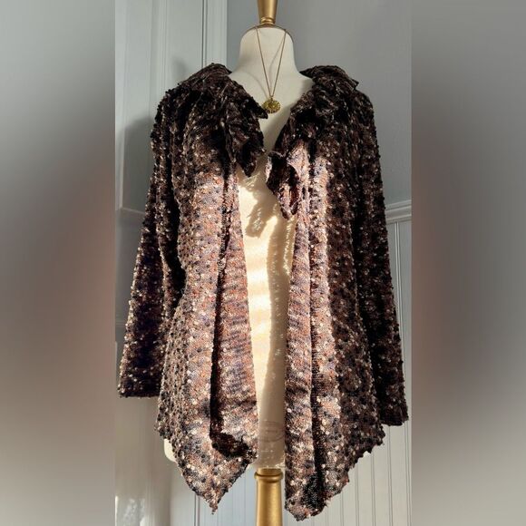 Beautiful! Conrad C Collection detailed & ruffled cardigan! - Picture 8 of 14